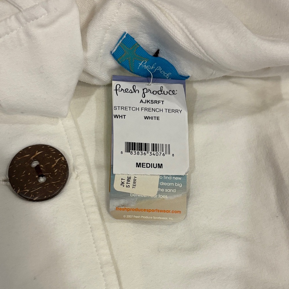 Fresh Produce White Jacket with Collar Dark Buttons. NWT - Picture 10 of 15